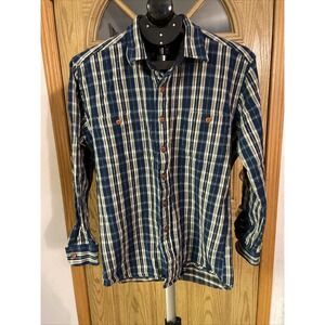 Pendleton Woolen Mills Thomas Kay Blue Plaid Womens size Large Flannel Shirt